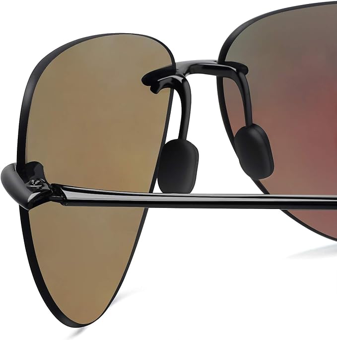 JULI Sports Sunglasses for Men Women Tr90 Rimless Frame for Running Fishing Golf Surf Driving MJ8009