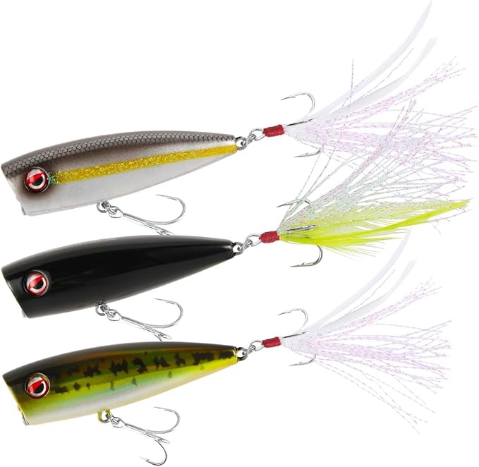 LITTMA Bass Fishing Topwater Popper Lures - Effective Top Water Lures for Bass Anglers - Durable Design for Catching Trophy Bass with High-Performance Popping Action