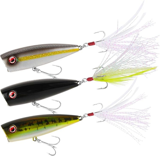 LITTMA Bass Fishing Topwater Popper Lures - Effective Top Water Lures for Bass Anglers - Durable Design for Catching Trophy Bass with High-Performance Popping Action