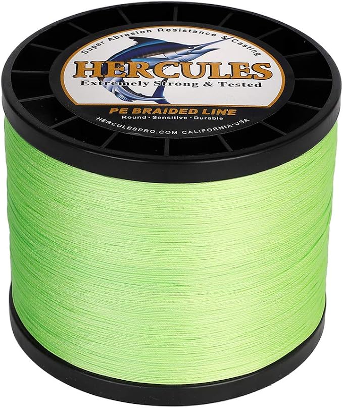 HERCULES Cost-Effective Super Cast 8 Strands Braided Fishing Line 10LB to 300LB Test for Salt-Water,109/328/547/1094 Yards(100M/300M/500M/1000M),Diam.#0.12MM-1.2MM,Hi-Grade Performance,Variety Colors