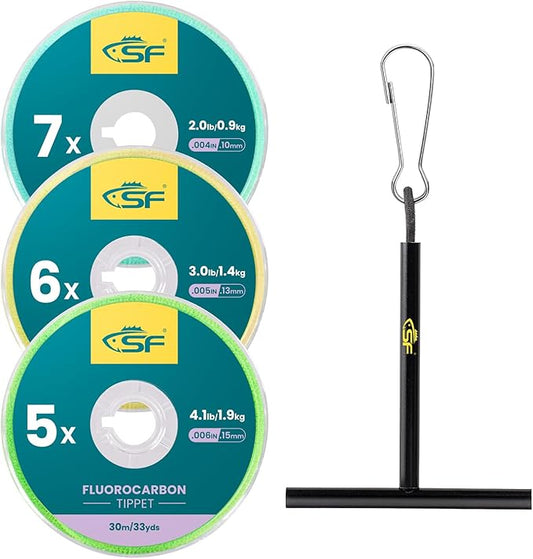 SF Clear Fluorocarbon Tippet Line Fly Fishing Tippets Leaders Trout 75M 100M 0X 1X 2X 3X 4X 5X 6X 7X
