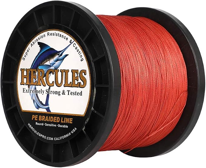 HERCULES Cost-Effective Super Cast 8 Strands Braided Fishing Line 10LB to 300LB Test for Salt-Water,109/328/547/1094 Yards(100M/300M/500M/1000M),Diam.#0.12MM-1.2MM,Hi-Grade Performance,Variety Colors