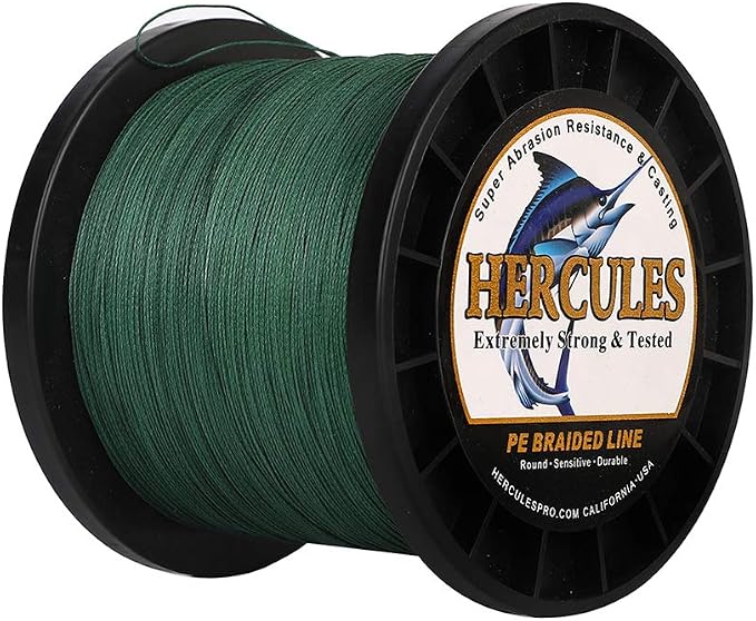 HERCULES Cost-Effective Super Strong 4 Strands Braided Fishing Line 6LB to 100LB Test for Salt-Water, 109/328 / 547/1094 Yards (100M / 300M / 500M / 1000M), Diam# 0.08MM - 0.55MM, Hi-Grade
