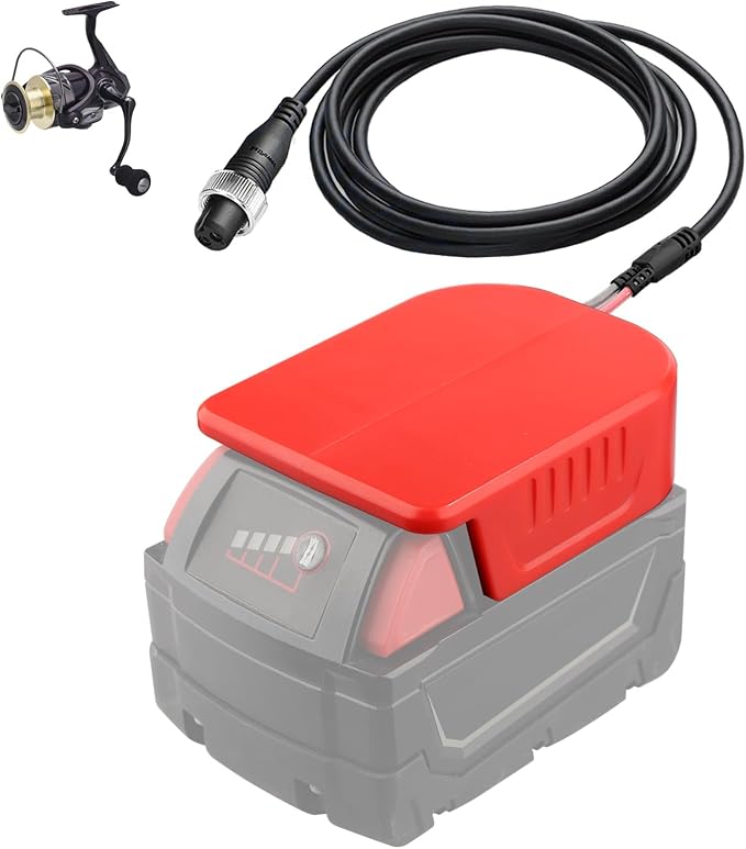 for Milwaukee M18 18V to for Daiwa/for Shimano Electric Fishing Reel Adapter, 14.4V/14.8V Converter for Tanacom/Seaborg/BeastMaster(Adapter Only)