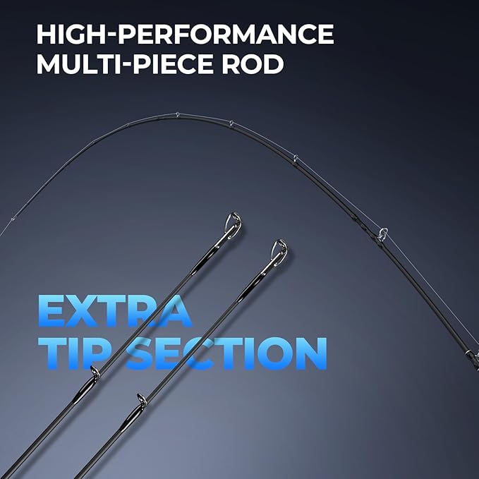 KastKing Spartacus Passage Travel Fishing Rods, Portable 4-Piece Spinning & Casting Rods, Extra Twin-Tip, IM7 Graphite Blanks, Stainless Steel Guides with Zirconium Oxide Rings, EVA Handle