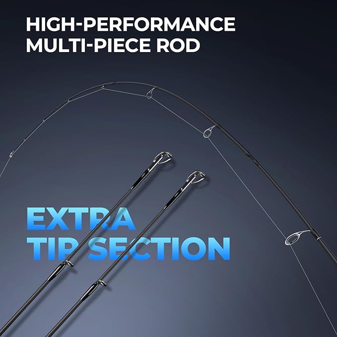 KastKing Spartacus Passage Travel Fishing Rods, Portable 4-Piece Spinning & Casting Rods, Extra Twin-Tip, IM7 Graphite Blanks, Stainless Steel Guides with Zirconium Oxide Rings, EVA Handle