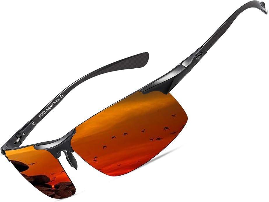 DUCO Polarized Sunglasses Mens Ultralight Carbon Fiber Sun Glasses for Men Driving Sports Fishing UV400 Protection DC8277