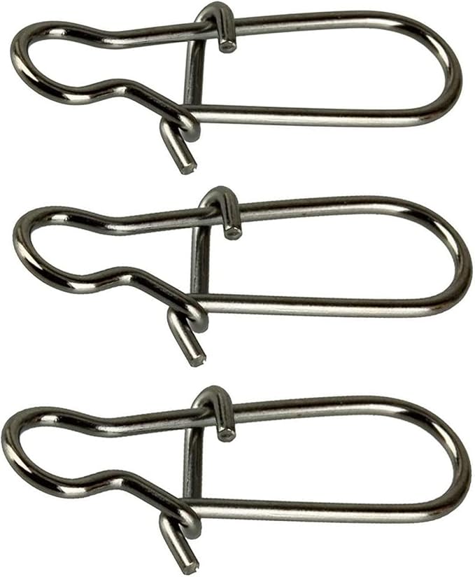 100 Pack Duo Lock Snaps Size 0-8 Black Nice Snap Swivel Solid Rings Stainless Steel Fishing Tackle Kit - Test: 26LB-220LB
