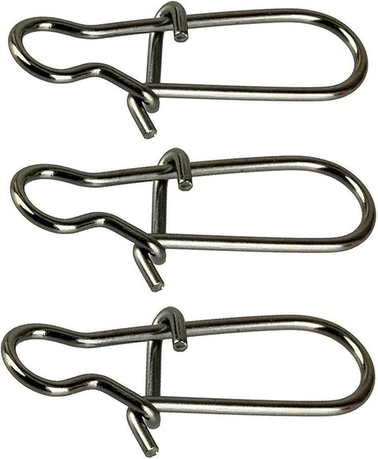 100 Pack Duo Lock Snaps Size 0-8 Black Nice Snap Swivel Solid Rings Stainless Steel Fishing Tackle Kit - Test: 26LB-220LB