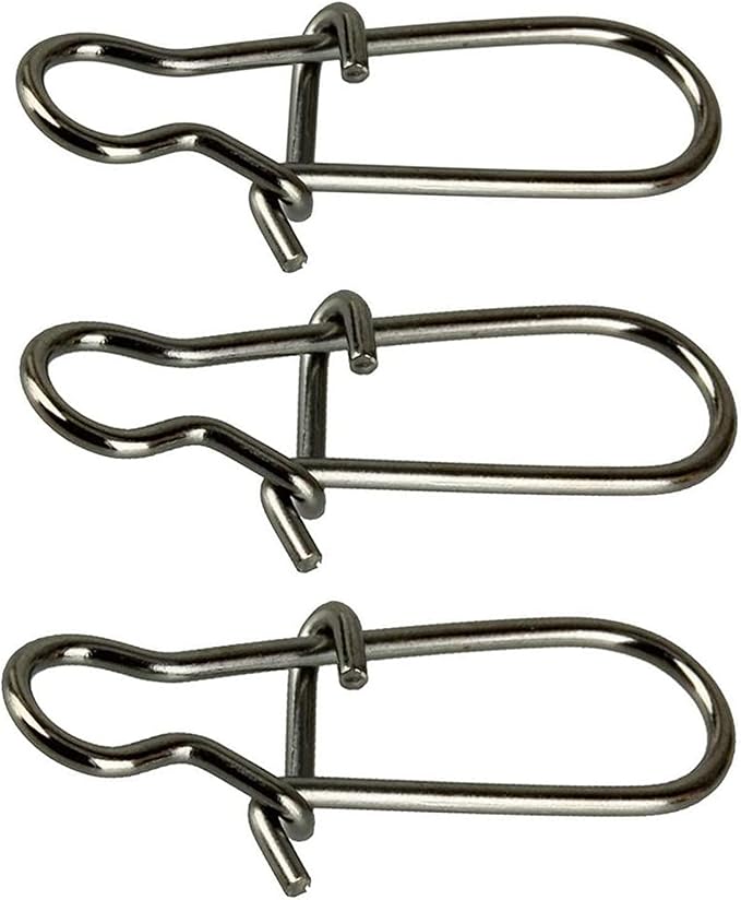 100 Pack Duo Lock Snaps Size 0-8 Black Nice Snap Swivel Solid Rings Stainless Steel Fishing Tackle Kit - Test: 26LB-220LB