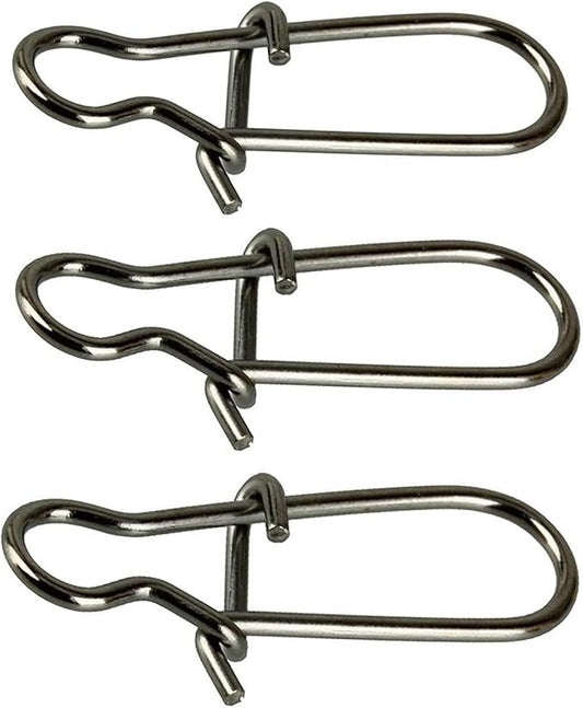 100 Pack Duo Lock Snaps Size 0-8 Black Nice Snap Swivel Solid Rings Stainless Steel Fishing Tackle Kit - Test: 26LB-220LB
