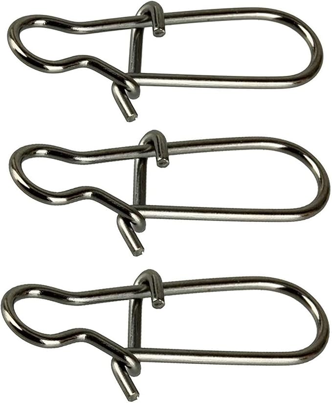 100 Pack Duo Lock Snaps Size 0-8 Black Nice Snap Swivel Solid Rings Stainless Steel Fishing Tackle Kit - Test: 26LB-220LB