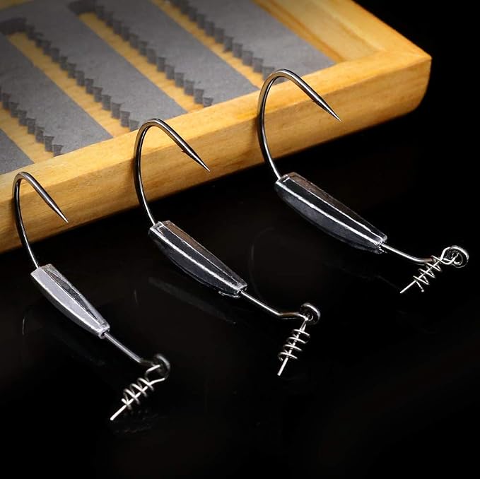 Weighted-Swimbait-Hooks-Jig-Heads-Soft Plastic Worm Fishing Hooks 3/0 4/0 5/0 6 Pack
