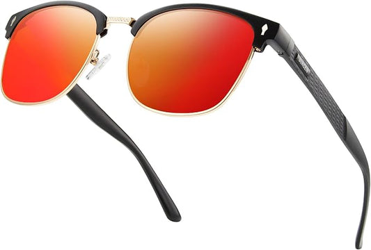 BIRCEN Mens Polarized Sunglasses for Driving: Al-Mg Metal UV Protection Sun Glasses Square Shades for Fishing Travel 2026