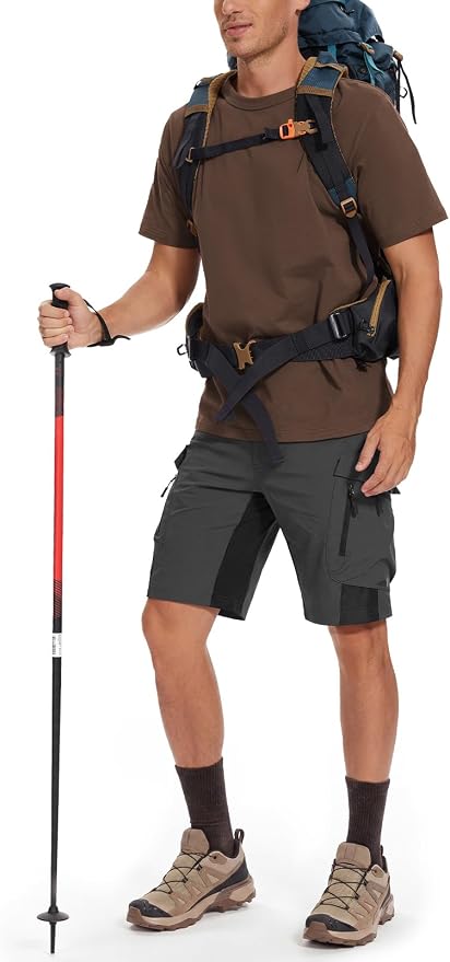 XKTTAC Men's Outdoor Quick Dry Lightweight Stretchy Shorts for Hiking, Tactical, Camping, Travel with 6 Pockets