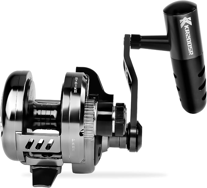 Jigging Reel Conventional Reels - Lever Drag Saltwater Heavy Duty Deep Ocean Big Game Offshore Round Aluminum Trolling Reel - Black Saltwater Jigging Fishing Reels