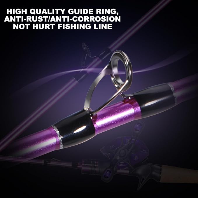 Sougayilang Fishing Rod and Reel Combo，Baitcaster Combo,5.9ft/6.9ft Carbon Fishing Pole,Lightweight Aluminum Spool Reel,Stainless-Steel Guides & Ergonomic Cork Grip