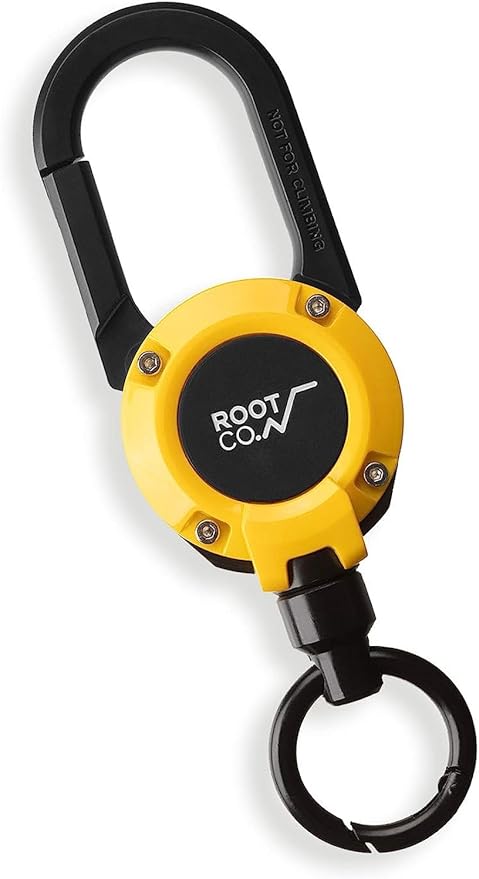 ROOT CO. GRAVITY MAGREEL, Retractable Badge/iPhone Case/Key Holder with Carabiner Clip | 33.4" / 85cm Reel Reel