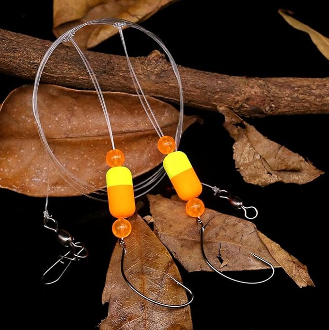 Pompano-Rigs-for-Surf-Fishing-Saltwater-Gear with Double Circle & Wide Gap Hook-6-Pack Surf Fishing Tackle
