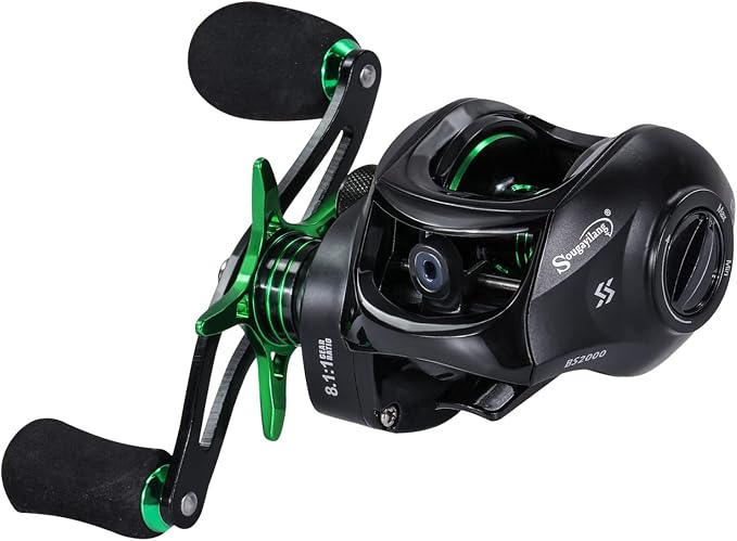 Sougayilang Baitcasting Fishing Reel with 9 + 1 Anti-Reverse Ball Bearings, 8.1:1 High-Speed Gear Ratio Casting Reel