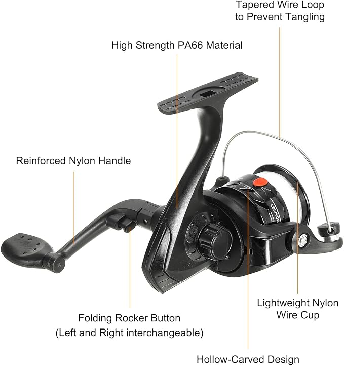 PATIKIL Fishing Reel Left/Right Interchangeable Handle with Fishing Lines