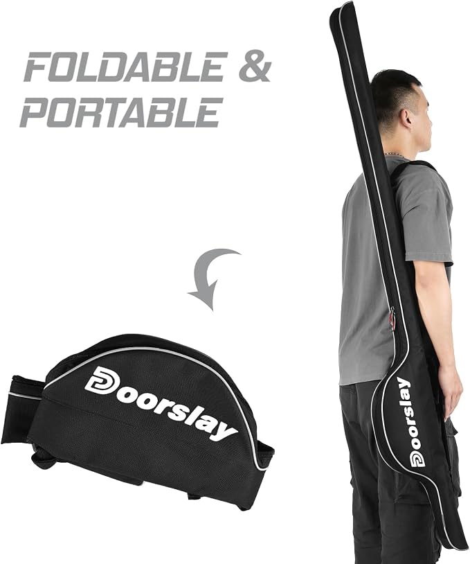 Fishing Rod Bag - 63 Inch Rod & Reel Protective Case, Portable Folding Pole Case, Waterproof Tackle Storage & Organizer