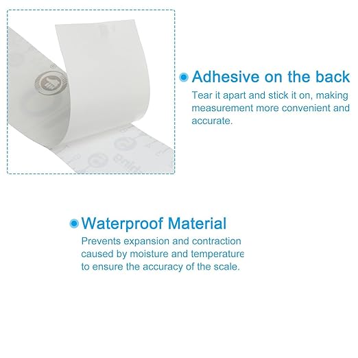 51 Inch Fish Measuring Tape Sticker for Boat 3Pcs Waterproof Self Adhesive Fishing Ruler for Boat Fishing Rod Kayak Accessories Cooler Workbench (White Ruler)