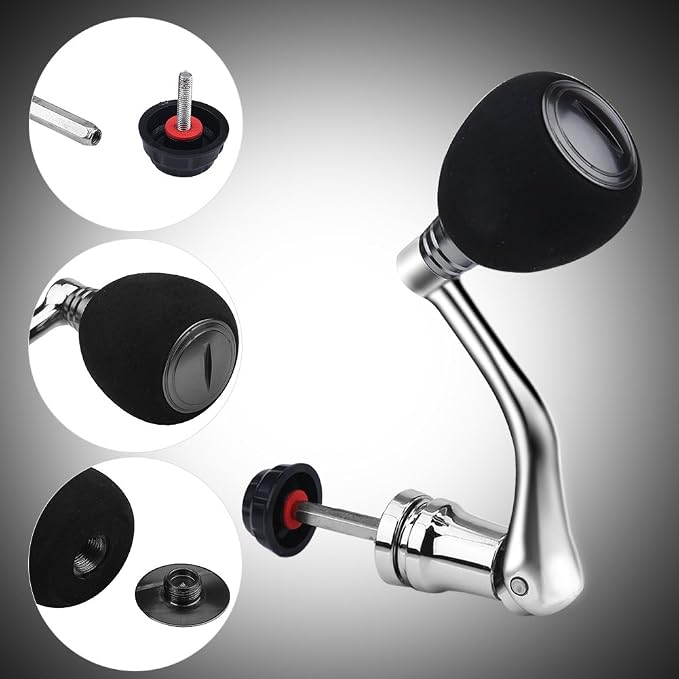 Tbest Fishing Spinning Reel Handle Metal Rocker Arm Reel Replacement Power Handle Grip