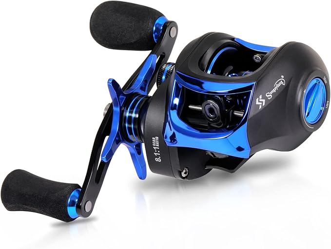 Sougayilang Baitcasting Fishing Reel with 9 + 1 Anti-Reverse Ball Bearings, 8.1:1 High-Speed Gear Ratio Casting Reel