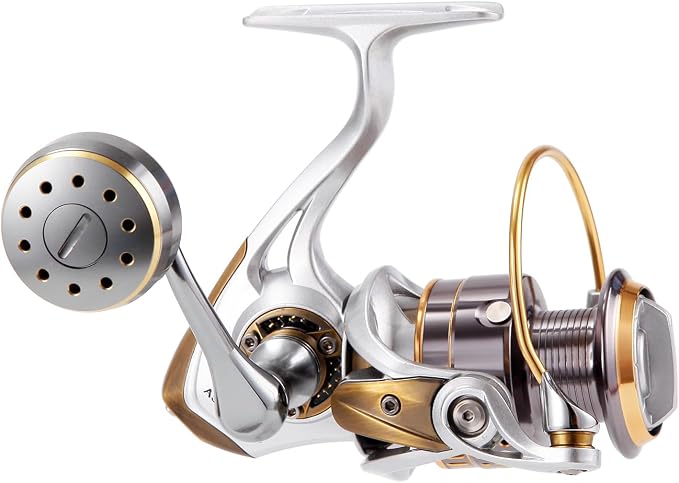 Long Shot Spinning Reel with Stainless Steel Gear, Heavy Tackle Saltwater Fishing Reel, 13+1BBS Smooth Surf Spinning Fishing Reel, 22KG/49Lbs Max Drag, Metal Trolling Reel Size 3000-6000