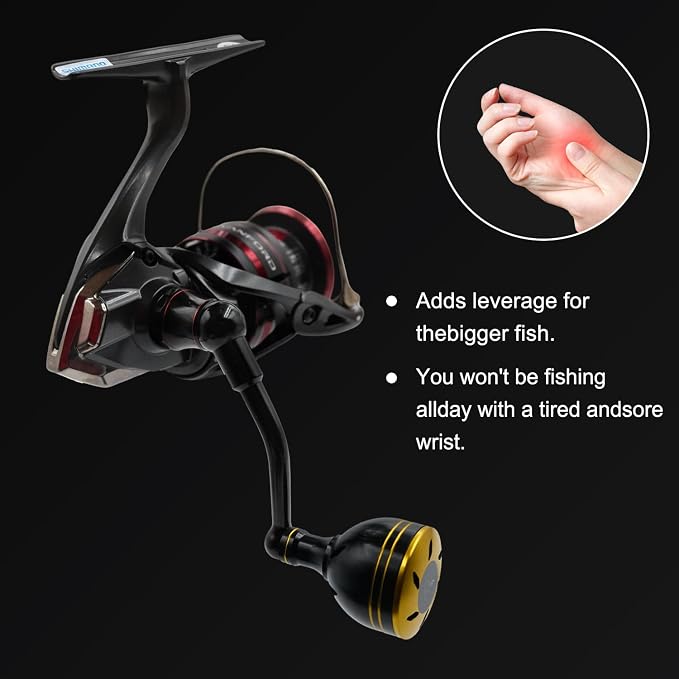 63mm (2.48 Inch) Replacement Fishing Reel Handle - Compatible with Shimano FL/FM Stella Vanford Vanquish Nasci