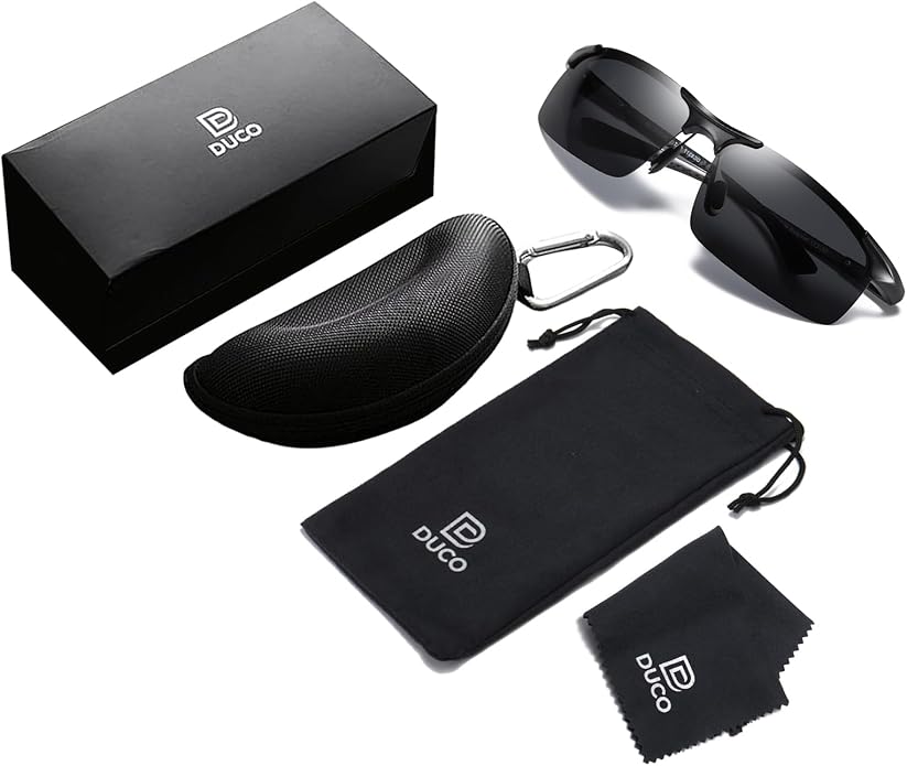 DUCO Polarized Sunglasses Mens Ultralight Carbon Fiber Sun Glasses for Men Driving Sports Fishing UV400 Protection DC8277
