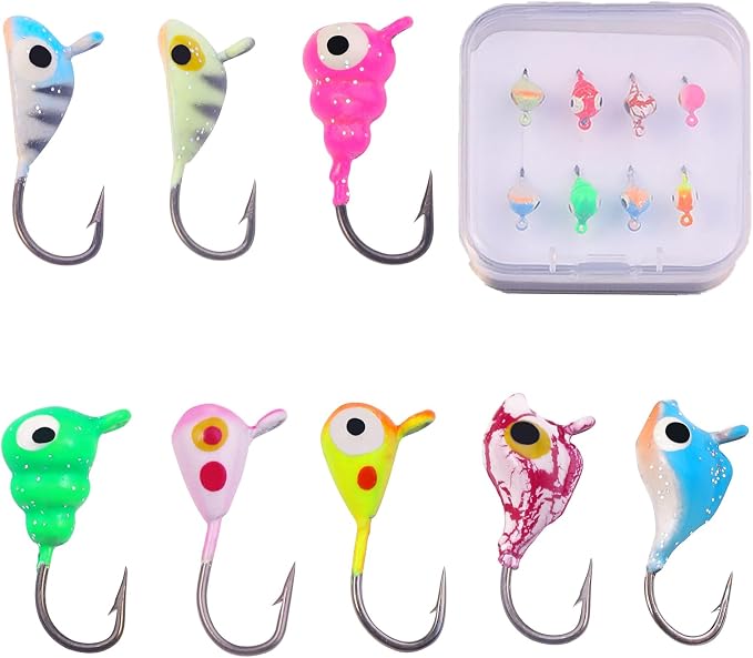 Ice Fishing Jigs Kit Essential Ice Fishing Lures for Beginners to Hook Big Fish and Reel in The Fun!
