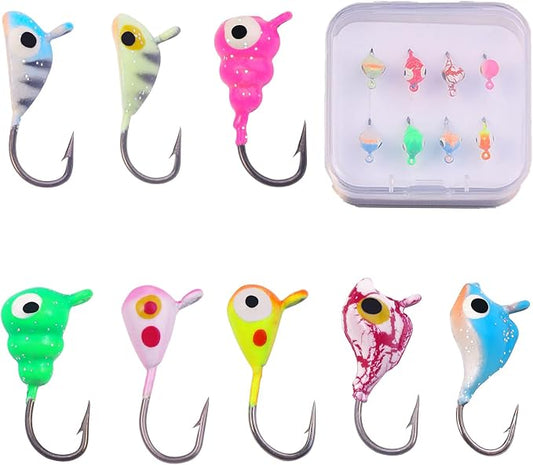 Ice Fishing Jigs Kit Essential Ice Fishing Lures for Beginners to Hook Big Fish and Reel in The Fun!