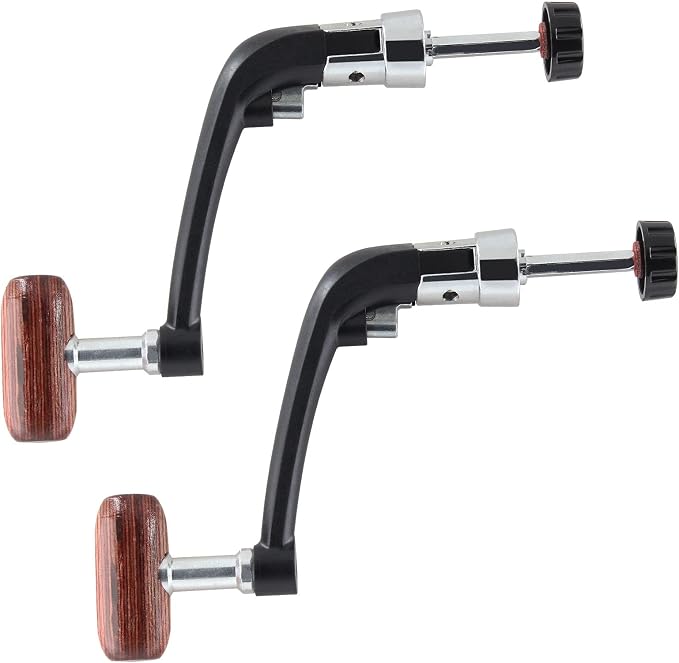 Jiozermi 2 Pcs Fishing Reel Power Handle, Fishing Reel Rotary Knob, Stainless Steel Fishing Spinning Reel Handle, Power Handle for Reel Replacement Grip Parts (Small Size)