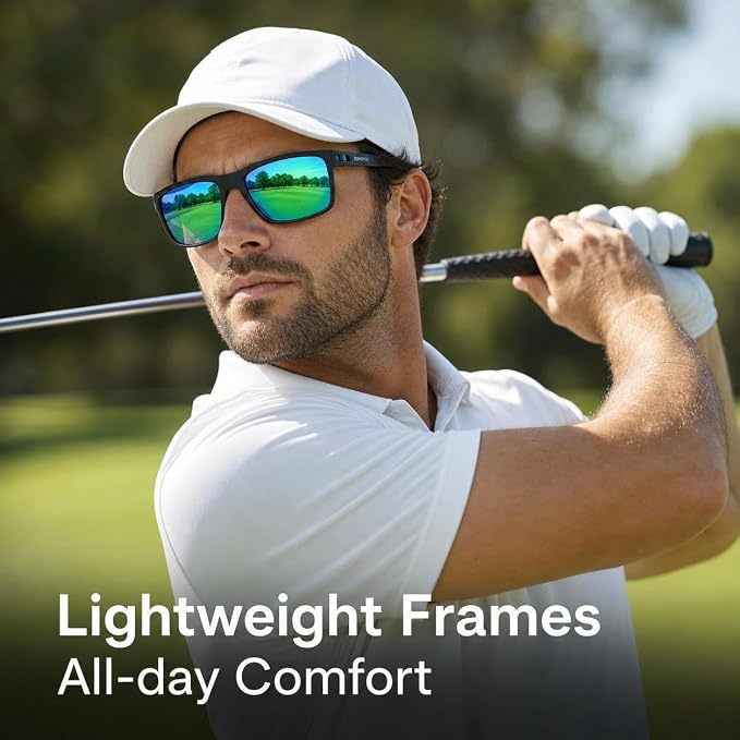 ZENOTTIC Polarized Sunglasses for Men Lightweight TR90 Frame UV400 Protection Square Sun Glasses