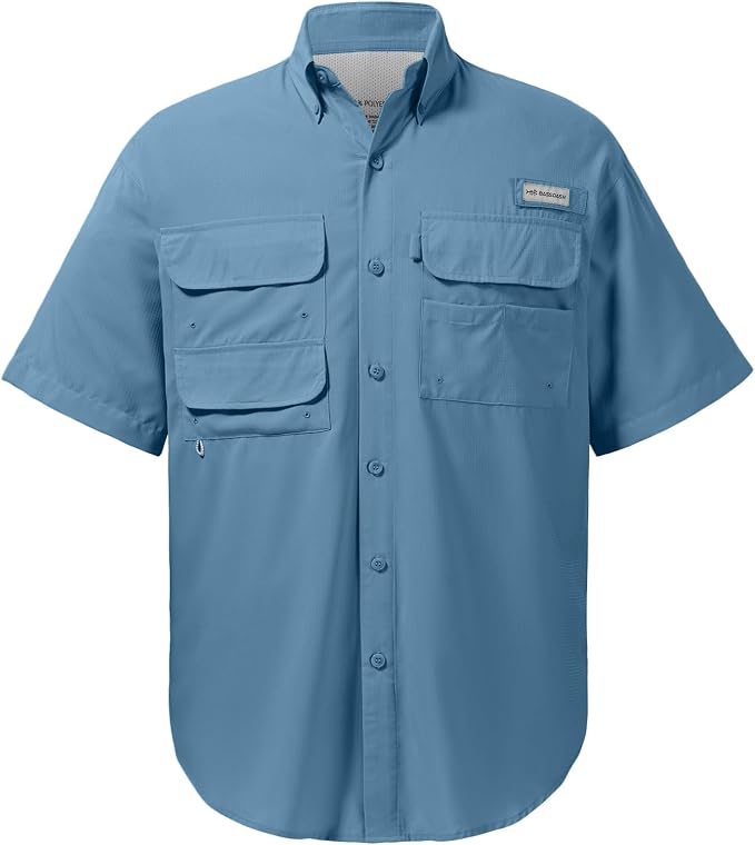 Bassdash UPF 50 Men’s Fishing Dress Shirt Button Down Woven Short Sleeve Outdoor