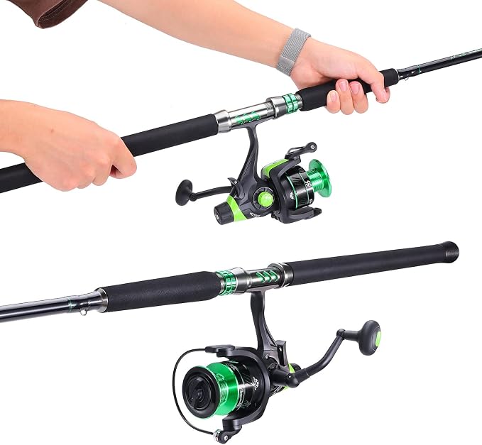 Sougayilang Catfish & Inshore Spinning Combo – 30LB Drag, 4.7:1, 13+1 Bearings, 2-Piece Medium Heavy Rod for Catfish, Striper, Redfish, Carp – Bottom Fishing