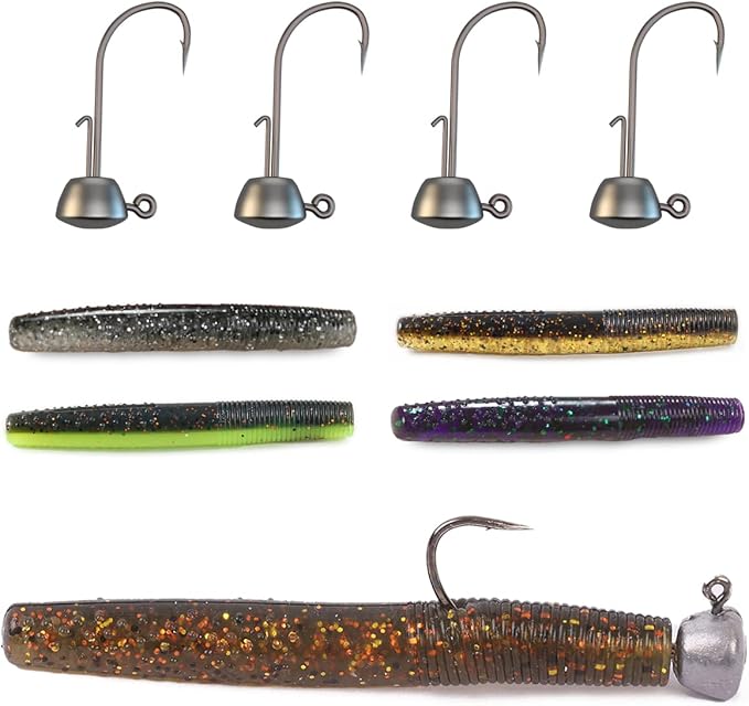 Ned Rig Baits Kit,TRD Soft Plastic Worms or Crawfish for Bass Fishing