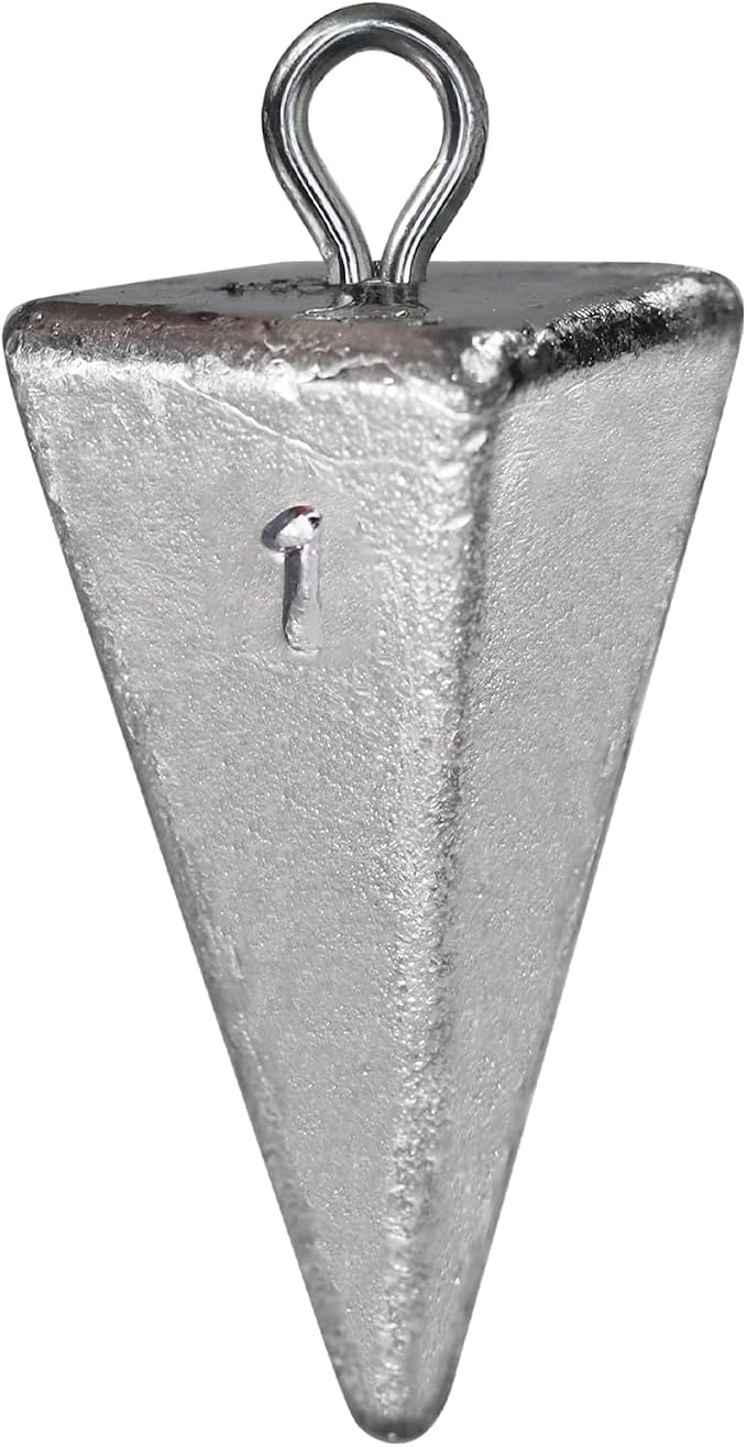 Triangle Fishing Weights 4-Sided Pyramid Sinkers Lead Fishing Weights and Sinkers for Saltwater Ocean Surf 1oz-32oz/2LB