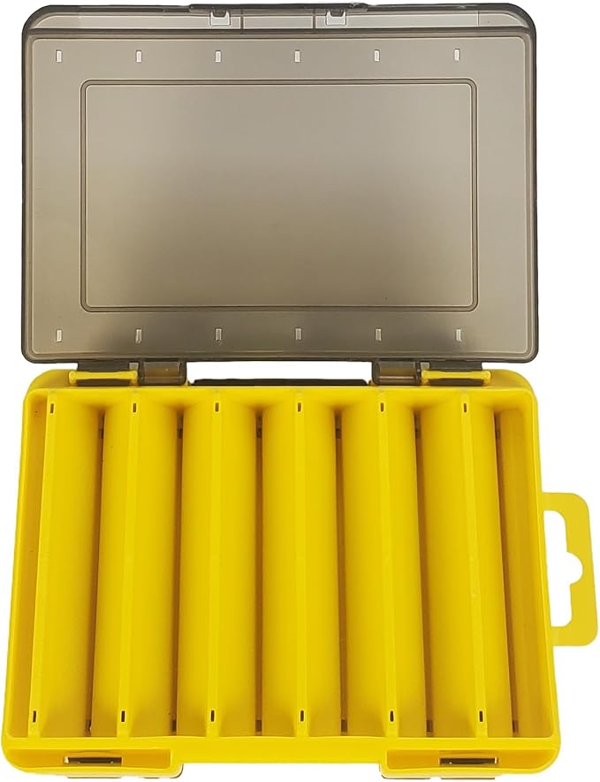 Tackle Box for Hard Baits, Double Sided Hard Lure Storage Case with V Slots Drain Holes, 12 Slots Fishing Organizer for Crankbait Jerkbait Minnow Stickbait（Y1214）
