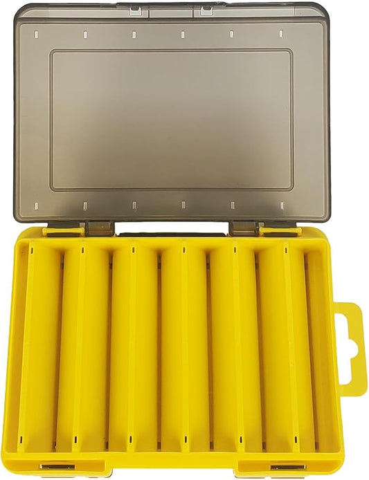 Tackle Box for Hard Baits, Double Sided Hard Lure Storage Case with V Slots Drain Holes, 12 Slots Fishing Organizer for Crankbait Jerkbait Minnow Stickbait（Y1214）