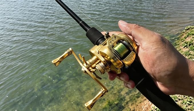 Ultralight baitcaster BFS Round Reel, 4.7oz CNC Aluminum Body, 8.1:1 Gear Ratio, Magnetic Brake, 12+1 BB, Lure Cast from 1/37oz, 8LB Max Drag, Backlash Prevention