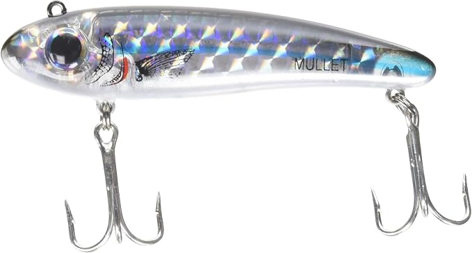 Bomber Lures Mullet Slow-Sinking Twitch / Walking Saltwater Fishing Lure - Excellent for Speckled Trout, Redfish, Stripers and More, 3 1/2 Inch, 5/8 Ounce