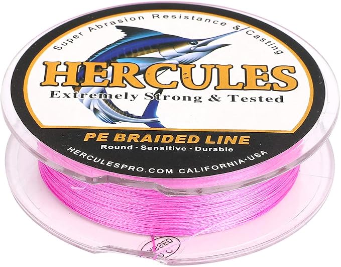HERCULES Cost-Effective Super Strong 4 Strands Braided Fishing Line 6LB to 100LB Test for Salt-Water, 109/328 / 547/1094 Yards (100M / 300M / 500M / 1000M), Diam# 0.08MM - 0.55MM, Hi-Grade