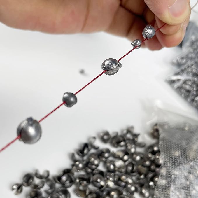Removable Split-Shot,500Pcs Lead Sinking Split Shots Fishing Sinkers,Fishing Weights Sinkers