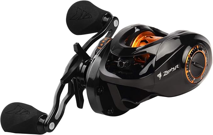KastKing Zephyr Bait Finesse Baitcasting Reel, Carbon Fiber Fishing Reel - Drag Clicker Version, 7.2:1 Gear Ratio Fishing Reel - 5.6oz Lightweight Bait Finesse System Casting Reel