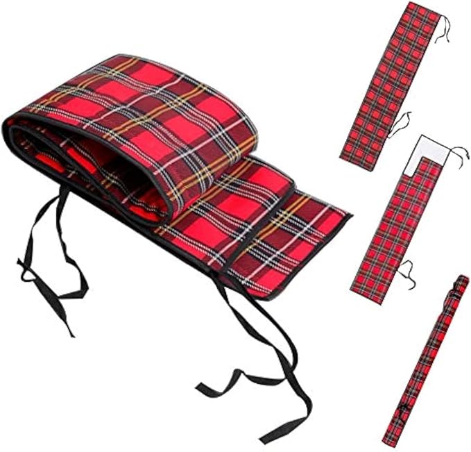 M MAXIMUMCATCH Maxcatch Fly Rod Sock, Thicken Cotton Fabric Protector Rod Cover with 4 Compartments, for 9ft/10ft 4-Sec Fly Rod
