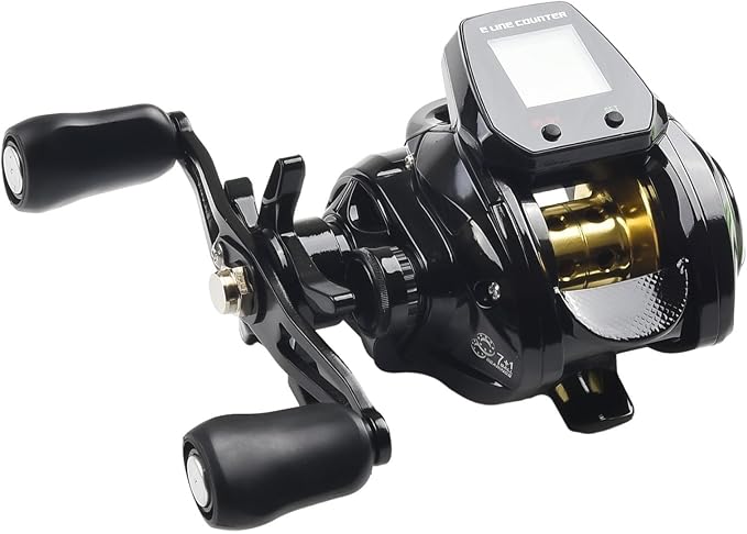 Digital Baitcasting Fishing Reel 7.2:1 Gear Ratio with Bite Alarm and Line Counter Depth Positioning, 10+1 BB Aluminum Spool for Saltwater Freshwater, Left or Right Hand Retrieve