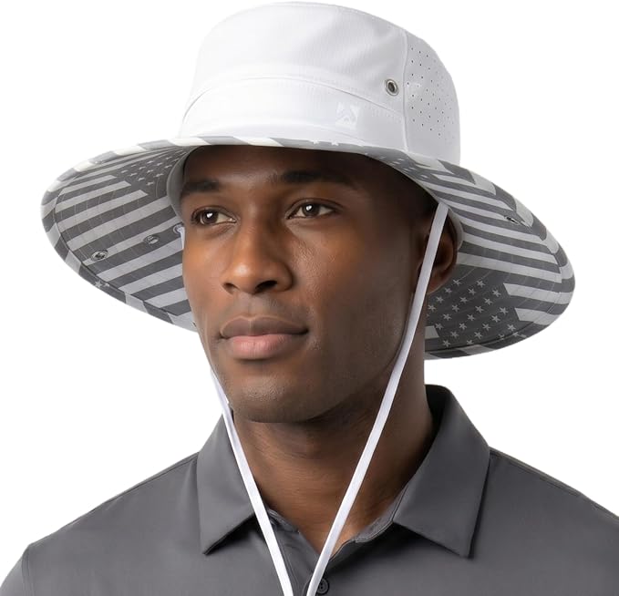 TOP-EX UVCoolix™ Cooling Sun Hat for Men Women UPF 50 Wide Brim Bucket Hat for Hiking, Fishing & Big Head - Cools Up 2 Hours